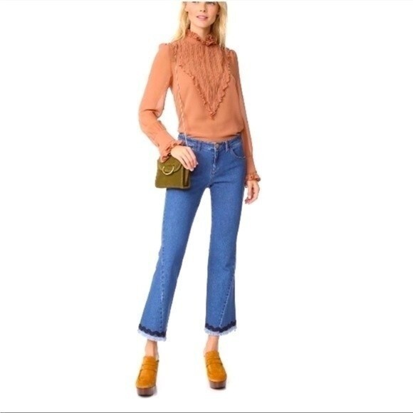 SEE BY CHLOE Flare Blue Denim Jeans in Shady Cobalt 27 - Picture 2 of 16